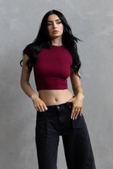 Baby Tee Crop - Merlot