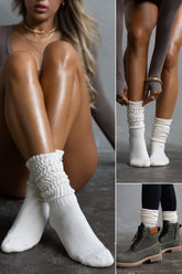3 Pack Bamboo Slouch Socks - Vanilla Ice Cream