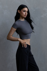 Baby Tee Crop - Stone