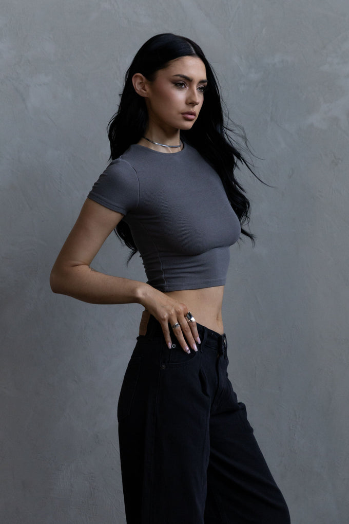 Baby Tee Crop - Stone