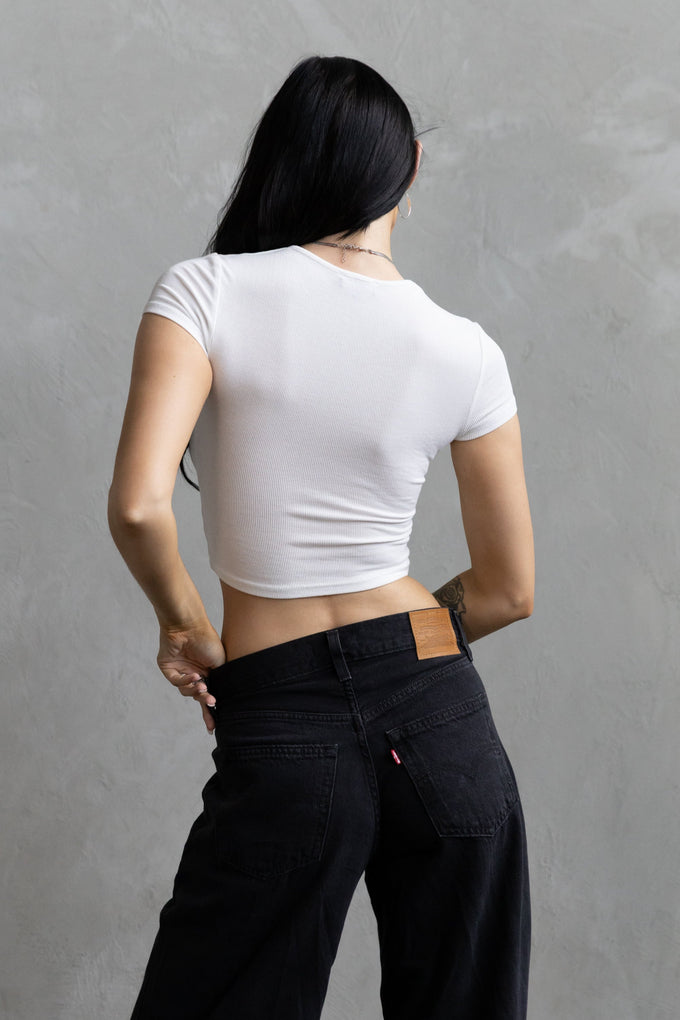 Baby Tee Crop - White
