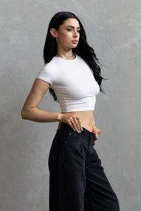Baby Tee Crop - White