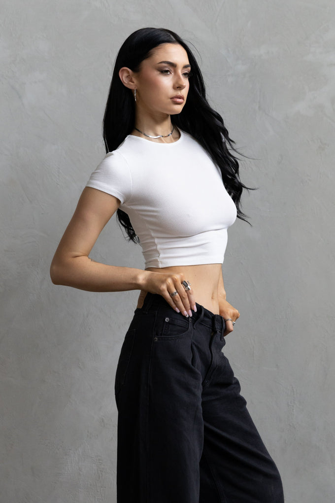 Baby Tee Crop - White