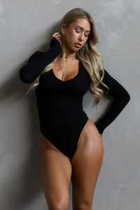 V-neck Bodysuit - Black