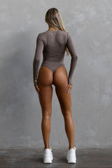 V-neck Bodysuit - Taupe