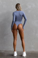 V-neck Bodysuit - Blue Steel