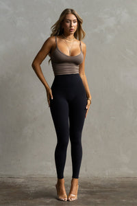 Minimal Crop Strap Tank - Taupe