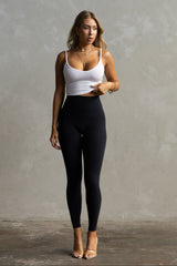 Minimal Crop Strap Tank - White