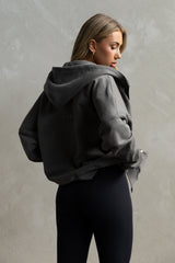 Oversized Zip-Up Hoodie - Ash