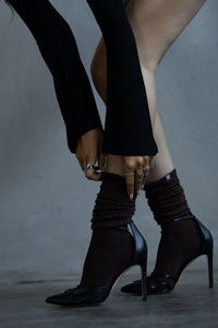 3 Pack Bamboo Slouch Socks - Dark Choc