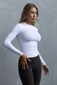 Long Sleeve Crew - White