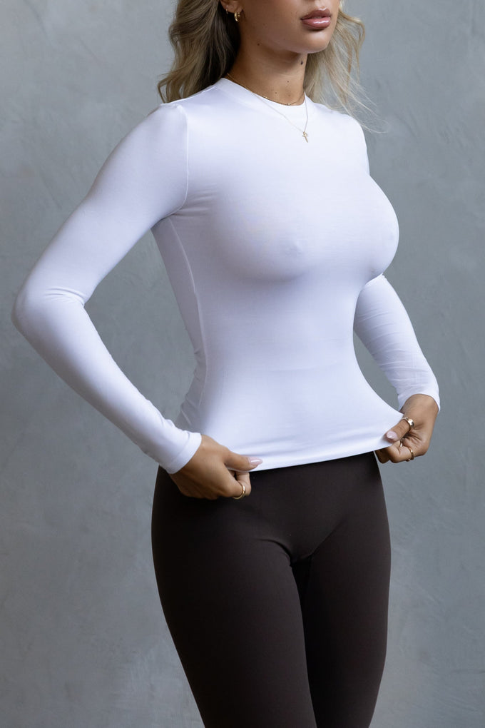 Long Sleeve Crew - White