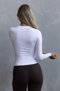 Long Sleeve Crew - White