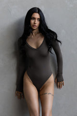 V-neck Bodysuit - Basalt Grey