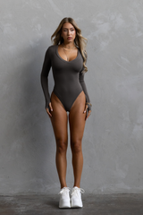 V-neck Bodysuit - Basalt Grey