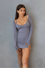 Shrug with Thumbholes - Blue Steel