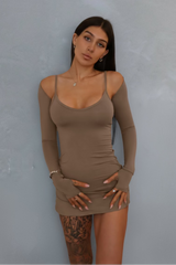 Shrug with Thumbholes - Taupe
