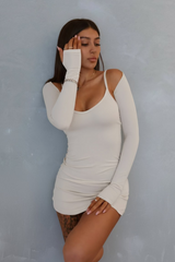 Shrug with Thumbholes - White